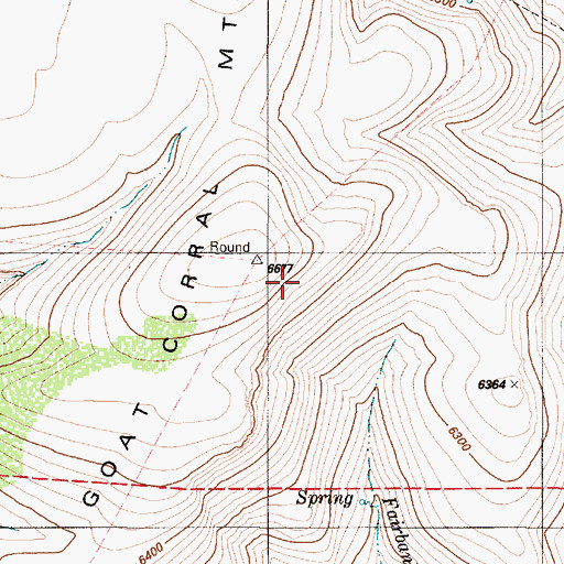 Topographic Map of Goat Corral Mountain, NV