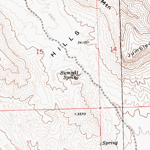 Topographic Map of Summit Spring, NV