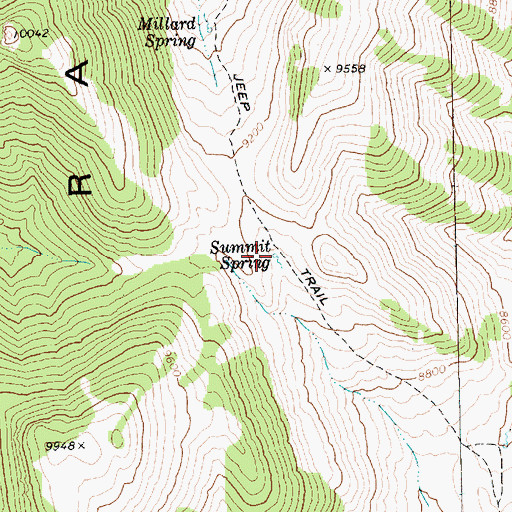 Topographic Map of Summit Spring, NV