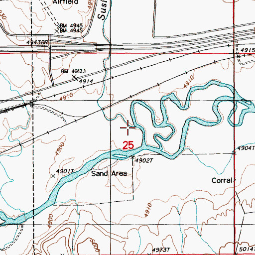 Topographic Map of Susie Creek, NV