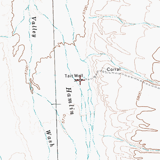 Topographic Map of Tait Well, NV