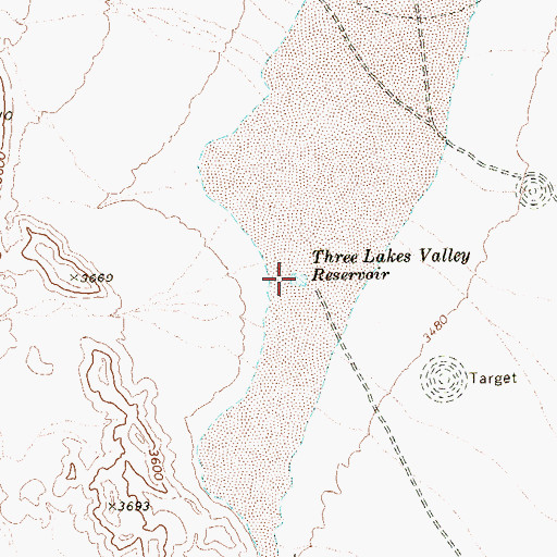 Topographic Map of Three Lakes Valley Reservoir, NV