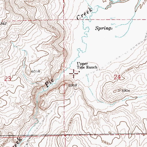 Topographic Map of Upper Tule Ranch, NV