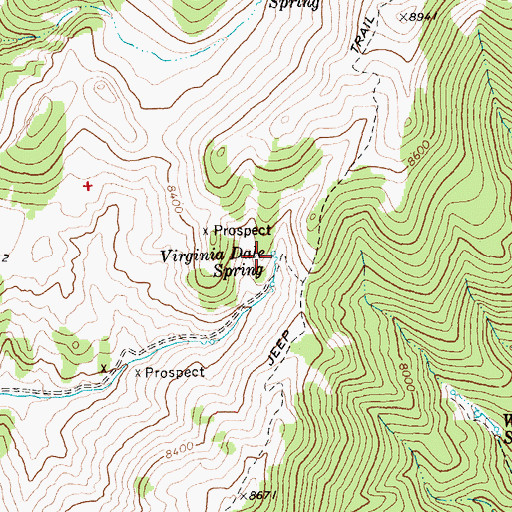 Topographic Map of Virginia Dale Spring, NV