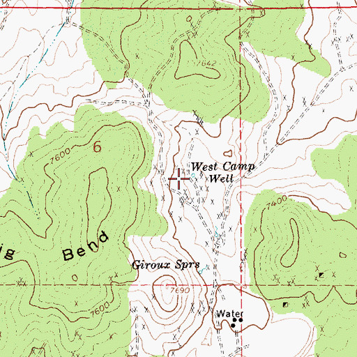 Topographic Map of West Camp Well, NV