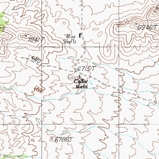 Topographic Map of Cedar Wells, NV