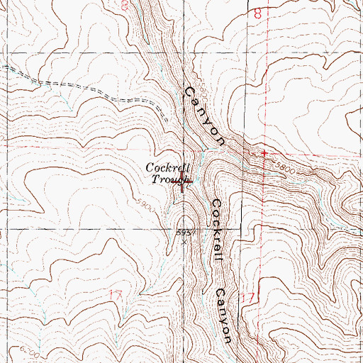 Topographic Map of Cockrell Trough, NV