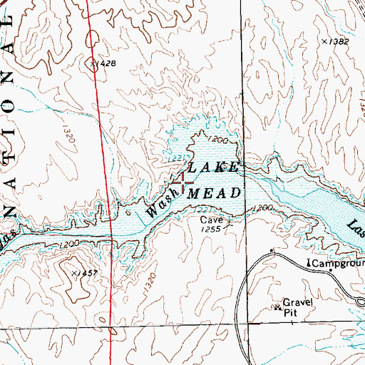 Topographic Map of Las Vegas Wash, NV
