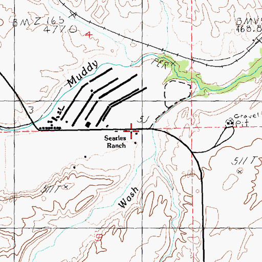 Topographic Map of Searles Ranch, NV
