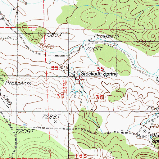 Topographic Map of Stockade Spring, NV