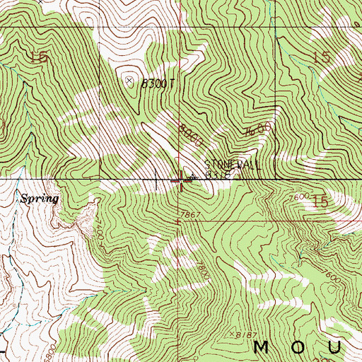Topographic Map of Stonewall Mountain, NV