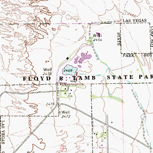 Topographic Map of Floyd R Lamb State Park, NV