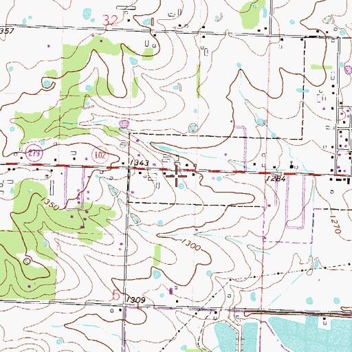 Topographic Map of Centerton Post Office, AR