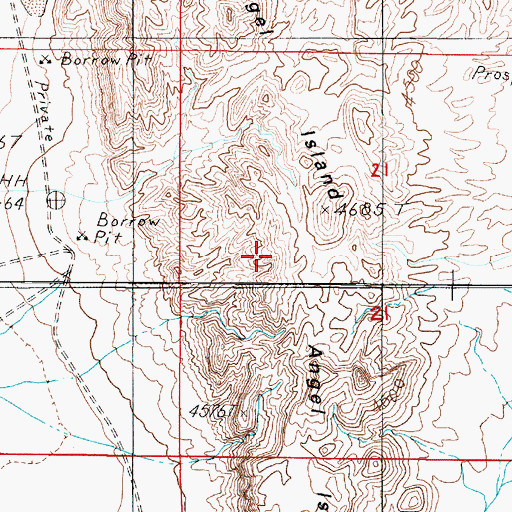 Topographic Map of Angel Island, NV