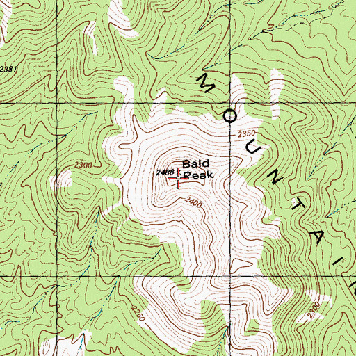 Topographic Map of Bald Peak, NV