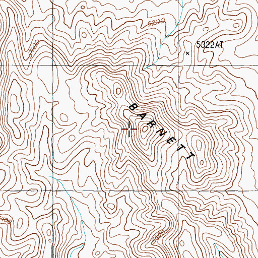 Topographic Map of Barnett Hills, NV
