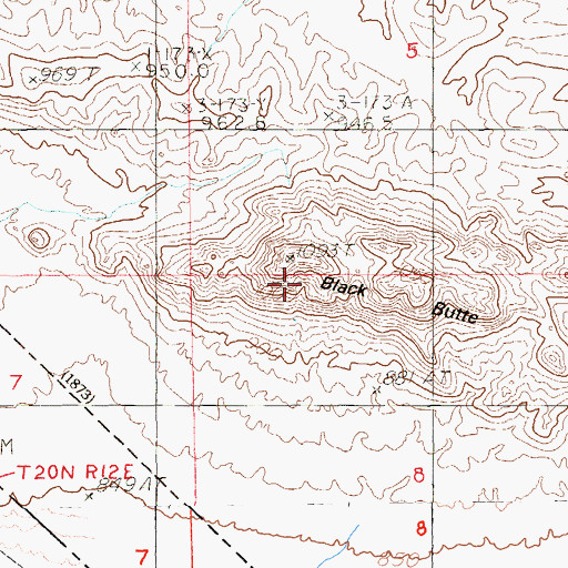 Topographic Map of Black Butte, NV