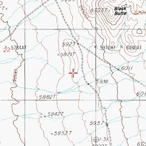 Topographic Map of Black Butte, NV