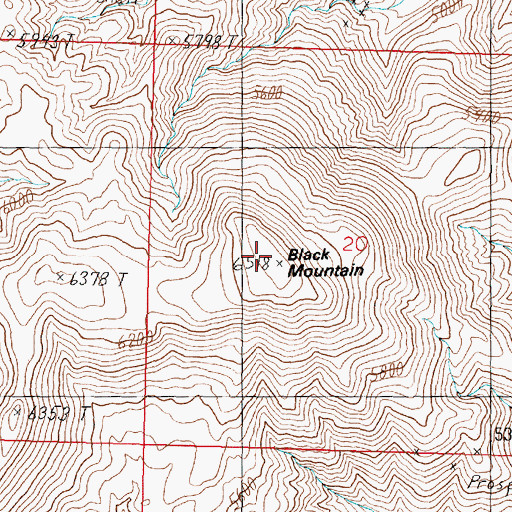 Topographic Map of Black Mountain, NV