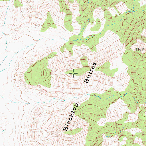 Topographic Map of Blacktop Buttes, NV