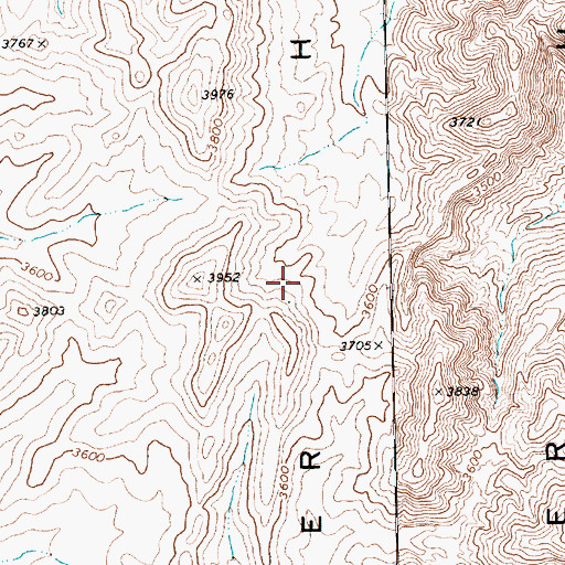 Topographic Map of Bunker Hills, NV