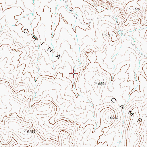 Topographic Map of China Camp, NV