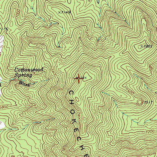 Topographic Map of Chokecherry Mountain, NV