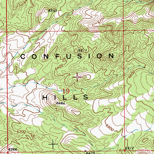 Topographic Map of Confusion Hills, NV