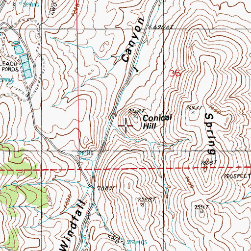 Topographic Map of Conical Hill, NV