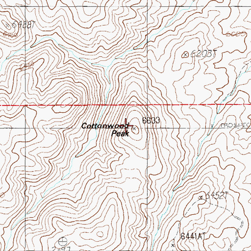 Topographic Map of Cottonwood Peak, NV