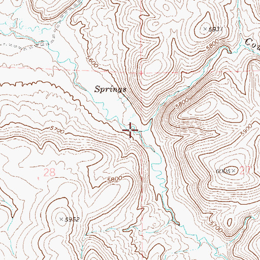 Topographic Map of Cow Creek, NV