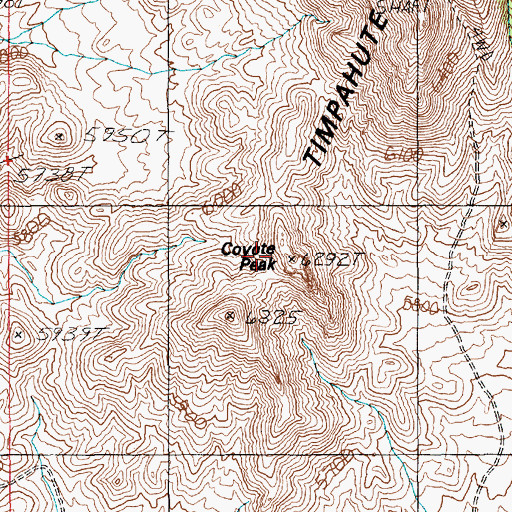 Topographic Map of Coyote Peak, NV