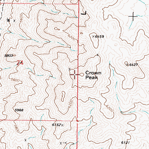Topographic Map of Crown Peak, NV