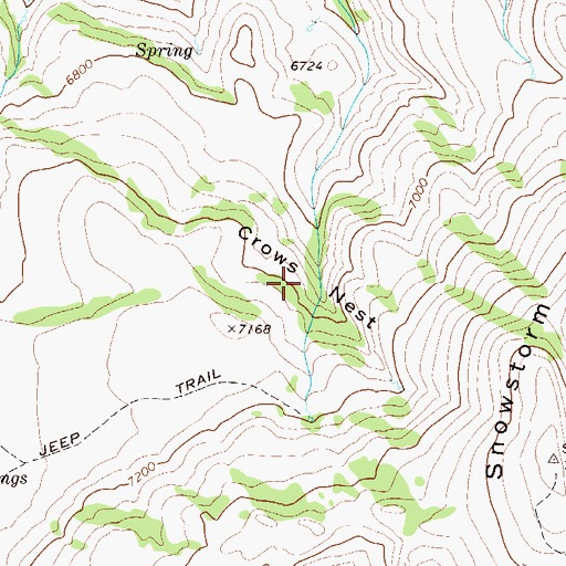 Topographic Map of Crows Nest, NV