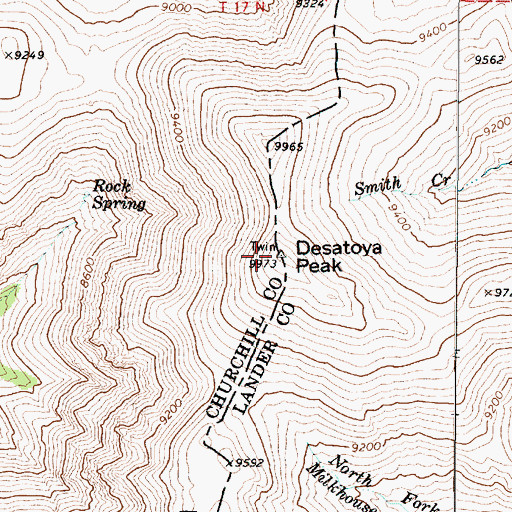Topographic Map of Desatoya Peak, NV