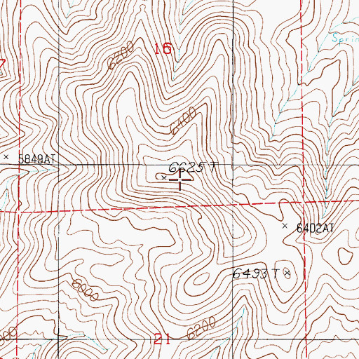 Topographic Map of Dry Hills, NV