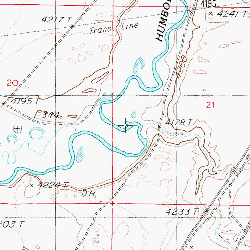 Topographic Map of Dun Glen Creek, NV