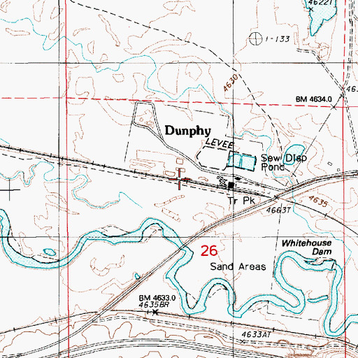 Topographic Map of Dunphy, NV