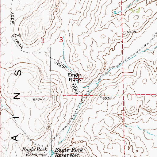 Topographic Map of Eagle Rock, NV