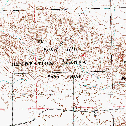 Topographic Map of Echo Hills, NV