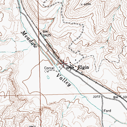 Topographic Map of Elgin, NV