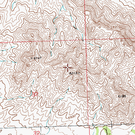 Topographic Map of Ferber Hills, NV
