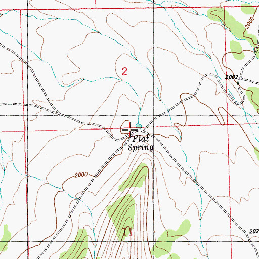Topographic Map of Flat Spring, NV