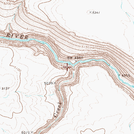 Topographic Map of Fourmile Creek, NV