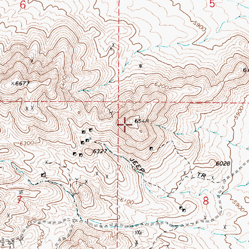 Topographic Map of General Thomas Hills, NV