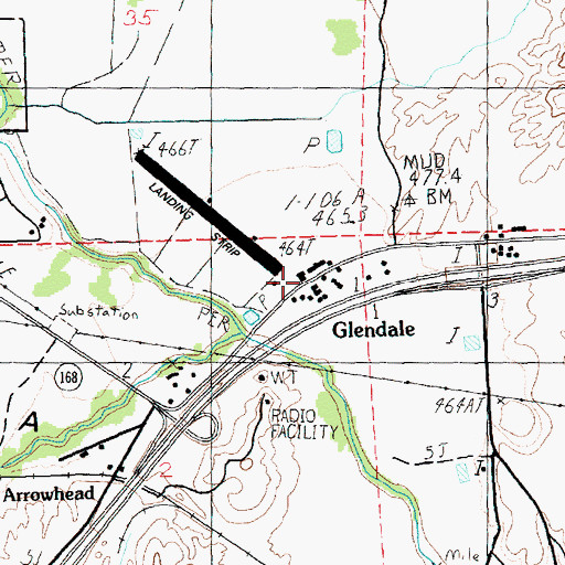 Topographic Map of Glendale, NV