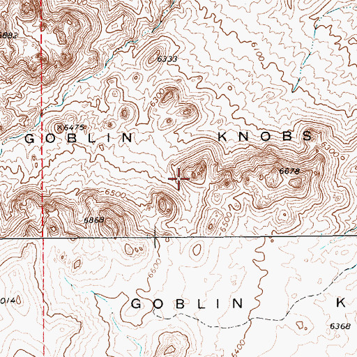 Topographic Map of Goblin Knobs, NV