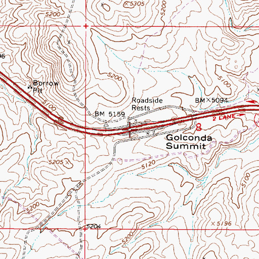 Topographic Map of Golconda Summit, NV