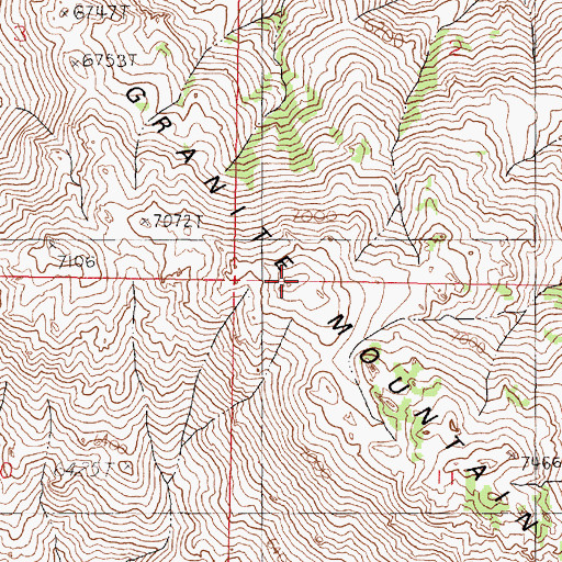Topographic Map of Granite Mountain, NV