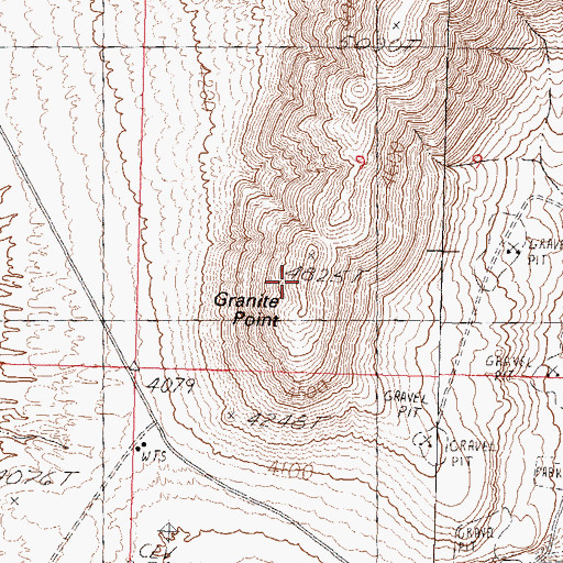 Topographic Map of Granite Point, NV